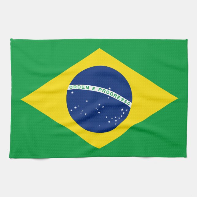 Paño De Cocina Bandera De Brasil (Horizontal)