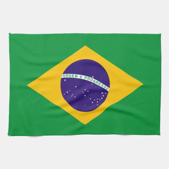 Paño De Cocina Bandera de Brasil (Horizontal)