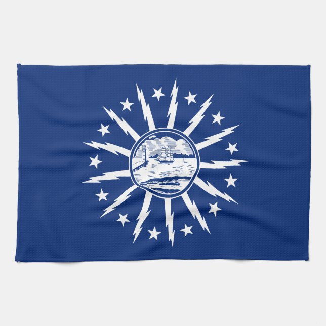 Paño De Cocina Bandera de Búfalo, Nueva York (Horizontal)