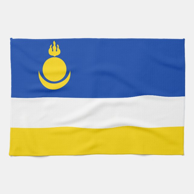 Paño De Cocina Bandera de Buryatia Patriótica (Horizontal)
