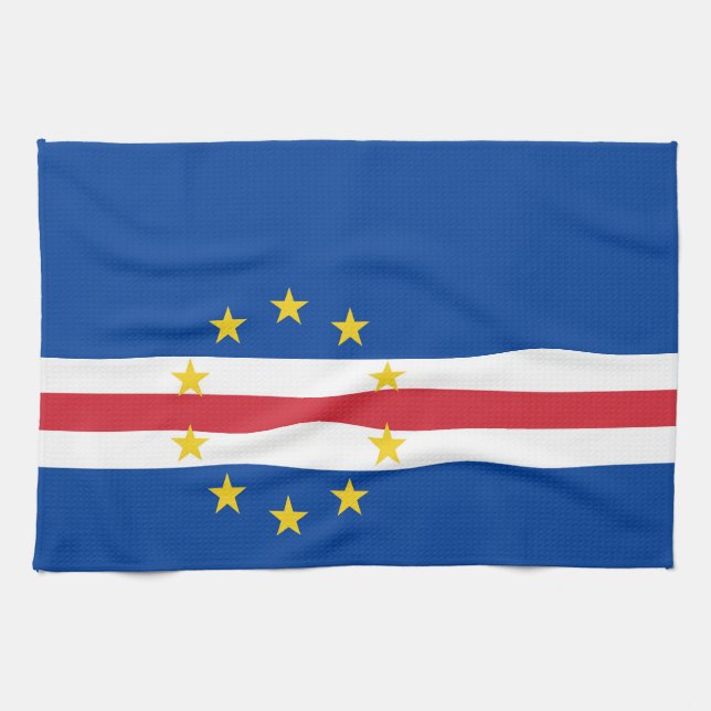 Paño De Cocina Bandera de Cabo Verde (Horizontal)