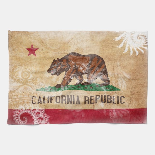 Paño De Cocina Bandera de California (Horizontal)