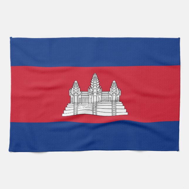 Paño De Cocina Bandera de Camboya (Horizontal)