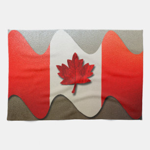 Paño De Cocina Bandera de Canadá cromada por Shirley Taylor