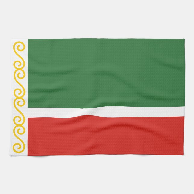 Paño De Cocina Bandera de Chechenia (Horizontal)