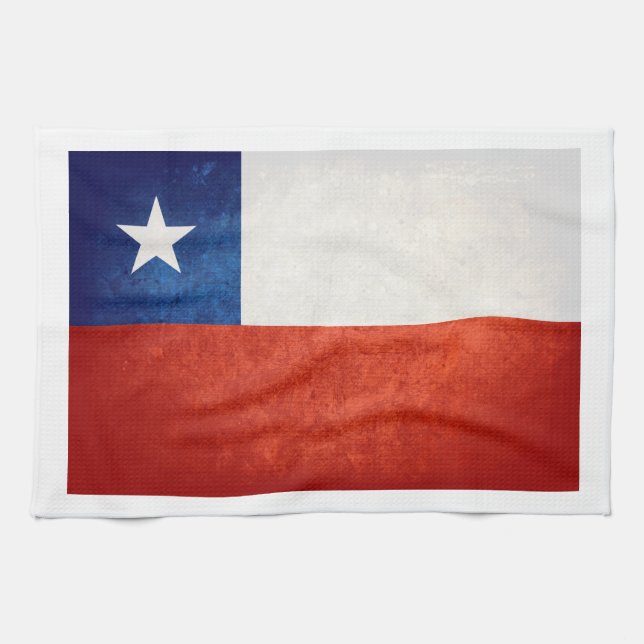 Paño De Cocina Bandera de Chile; (Horizontal)