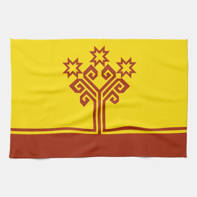 Paño De Cocina Bandera de Chuvashia (Horizontal)