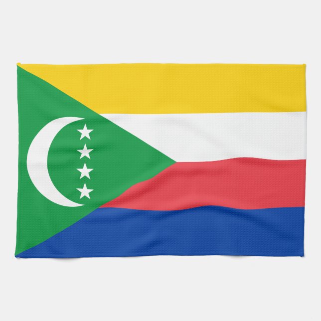 Paño De Cocina Bandera de Comoras (Horizontal)