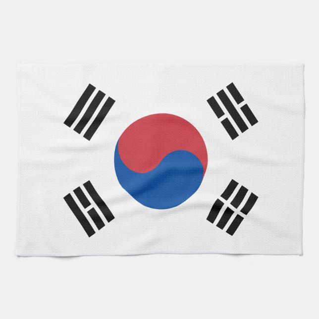Paño De Cocina Bandera de Corea del Sur (Horizontal)