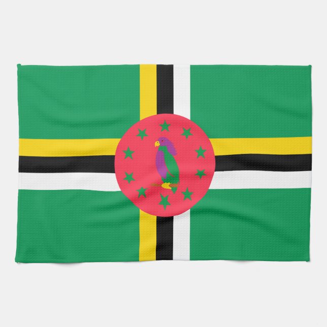 Paño De Cocina Bandera de Dominica (Horizontal)