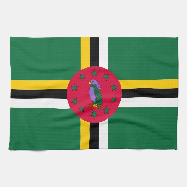 Paño De Cocina Bandera de Dominica (Horizontal)
