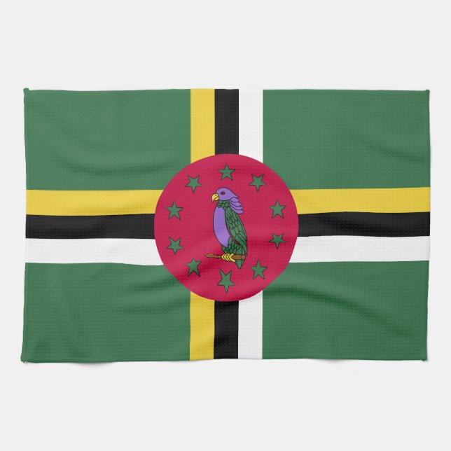 Paño De Cocina Bandera de Dominica (Horizontal)