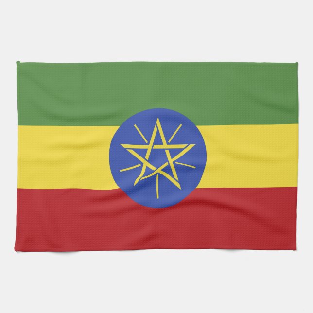 Paño De Cocina Bandera de Etiopía (Horizontal)