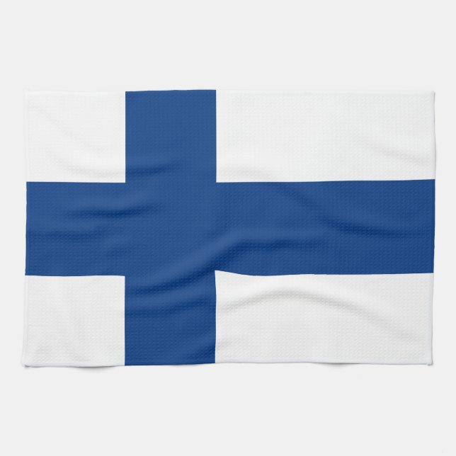 Paño De Cocina Bandera de Finlandia (Horizontal)
