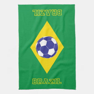 Paño De Cocina Bandera de fútbol de Brasil