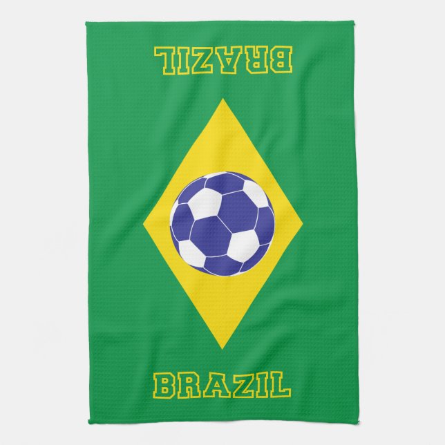 Paño De Cocina Bandera de fútbol de Brasil (Vertical)