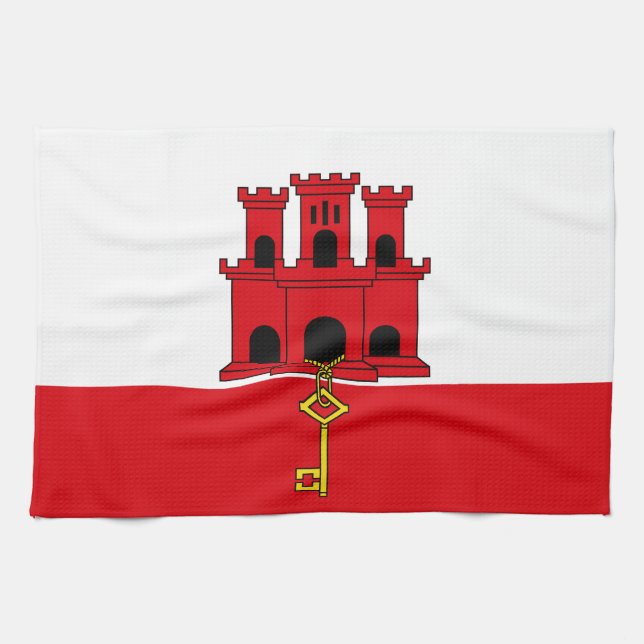 Paño De Cocina Bandera de Gibraltar (Horizontal)