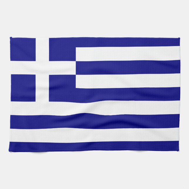 Paño De Cocina Bandera de Grecia (Horizontal)