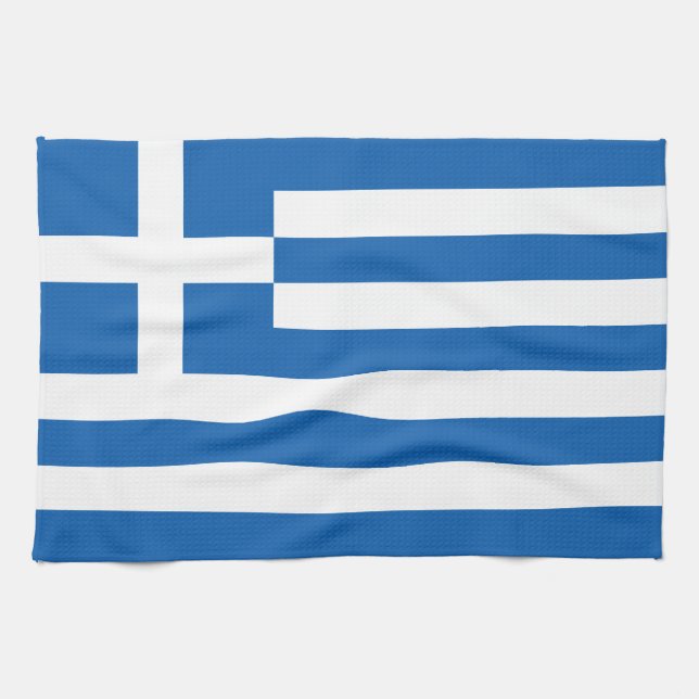 Paño De Cocina Bandera de Grecia (Horizontal)
