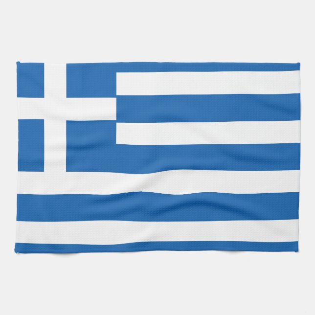 Paño De Cocina Bandera de Grecia (Horizontal)