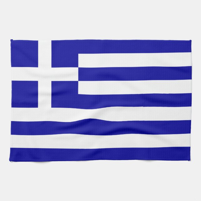 Paño De Cocina Bandera de Grecia (Horizontal)