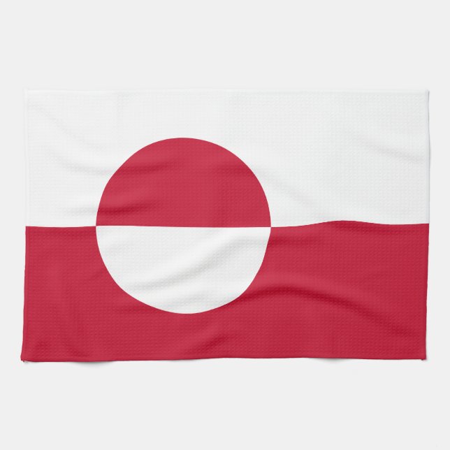 Paño De Cocina Bandera de Groenlandia (Horizontal)