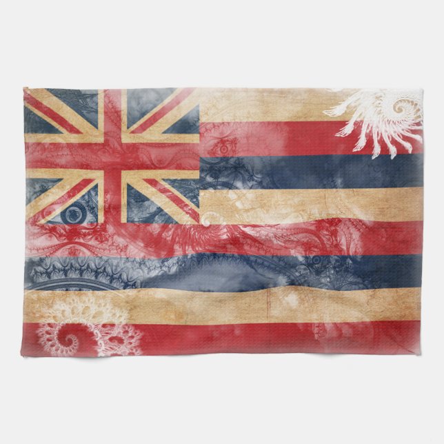 Paño De Cocina Bandera de Hawaii (Horizontal)