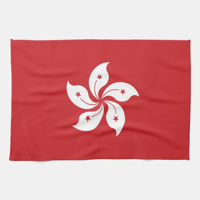 Paño De Cocina Bandera de Hong Kong (Horizontal)