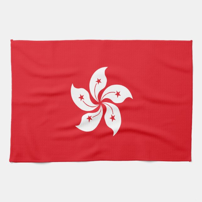 Paño De Cocina Bandera de Hong Kong (Horizontal)