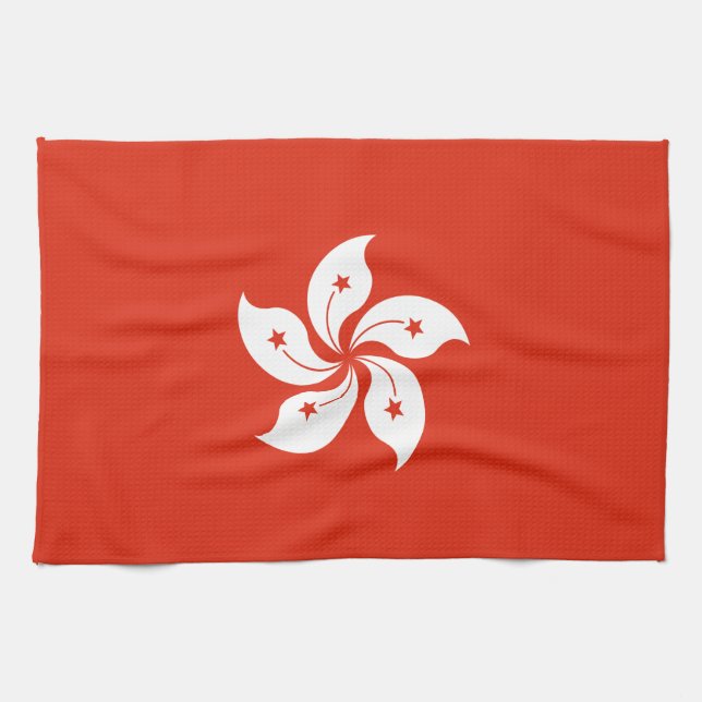 Paño De Cocina Bandera de Hong Kong (Horizontal)