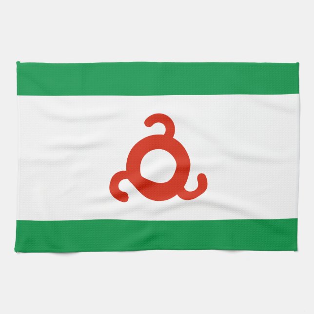 Paño De Cocina Bandera de Ingushetia (Horizontal)
