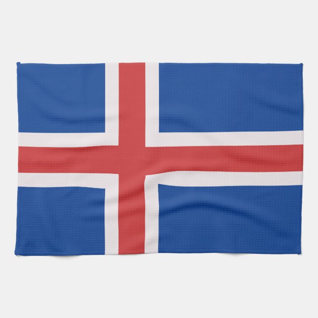 Paño De Cocina Bandera de Islandia (Horizontal)