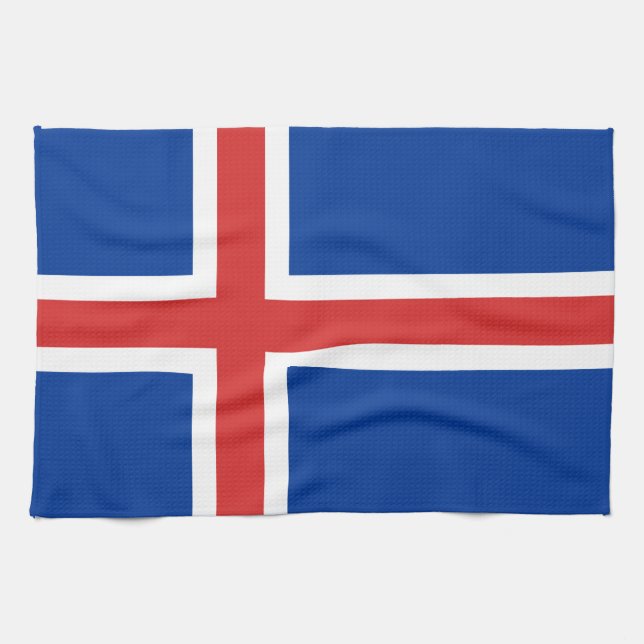 Paño De Cocina Bandera de Islandia (Horizontal)