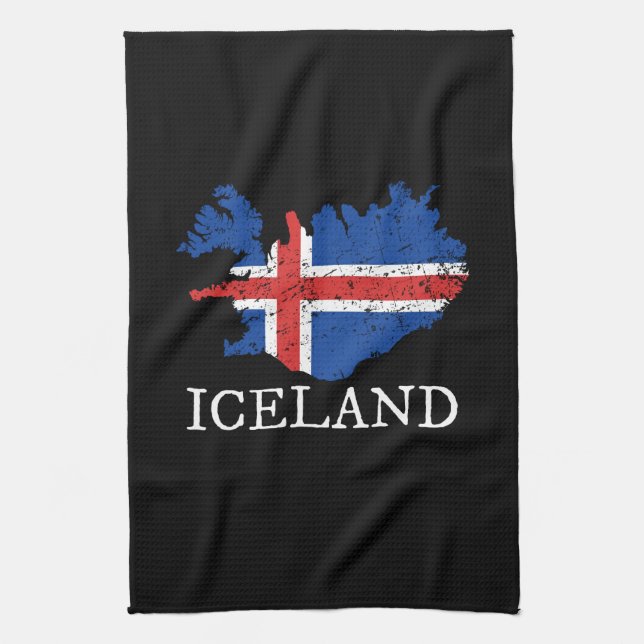 Paño De Cocina Bandera de Islandia (Vertical)