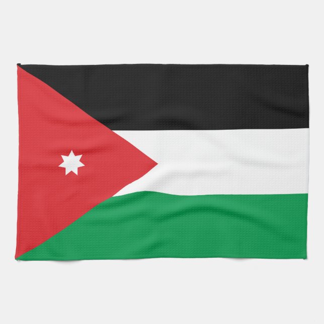 Paño De Cocina Bandera de Jordania (Horizontal)