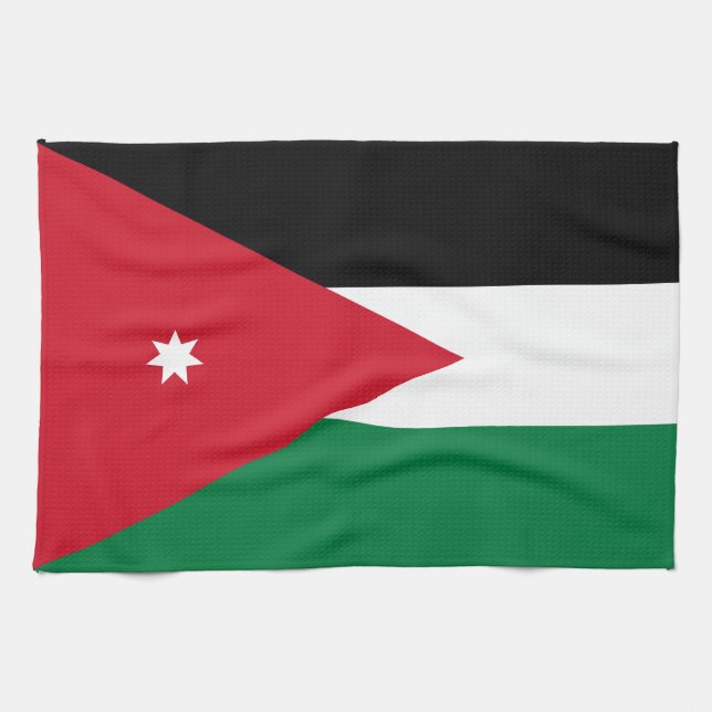 Paño De Cocina Bandera de Jordania (Horizontal)