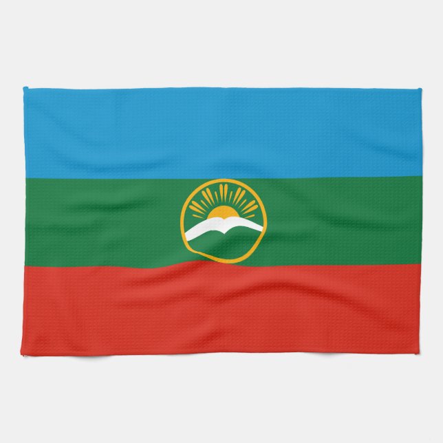 Paño De Cocina Bandera de Karachay Cherkessia (Horizontal)