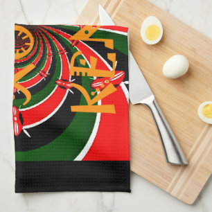 Paño De Cocina Bandera de Kenia de inspiración africana resumen a