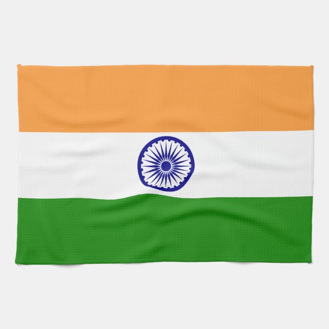 Paño De Cocina Bandera de la India (Horizontal)