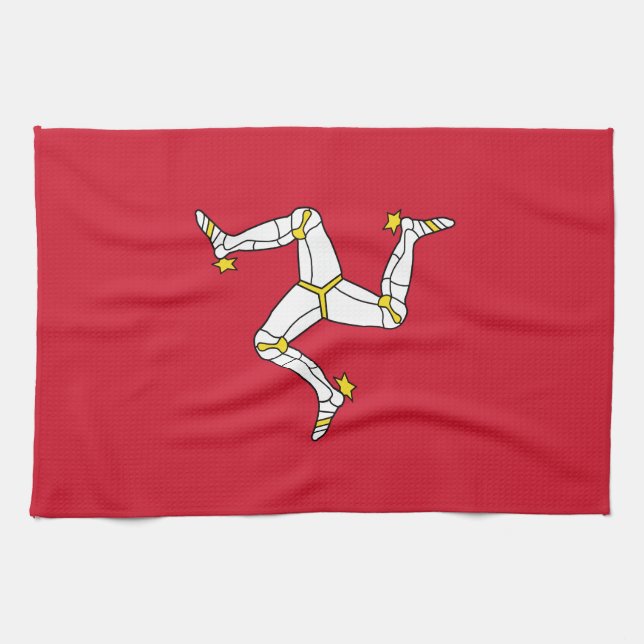 Paño De Cocina Bandera de la Isla de Man (Horizontal)