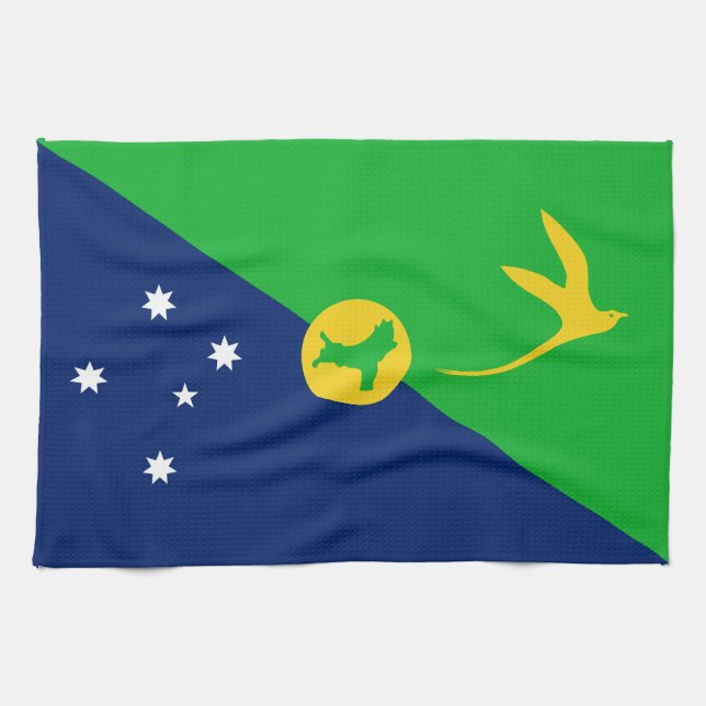 Paño De Cocina Bandera de la Isla de Navidad (Horizontal)