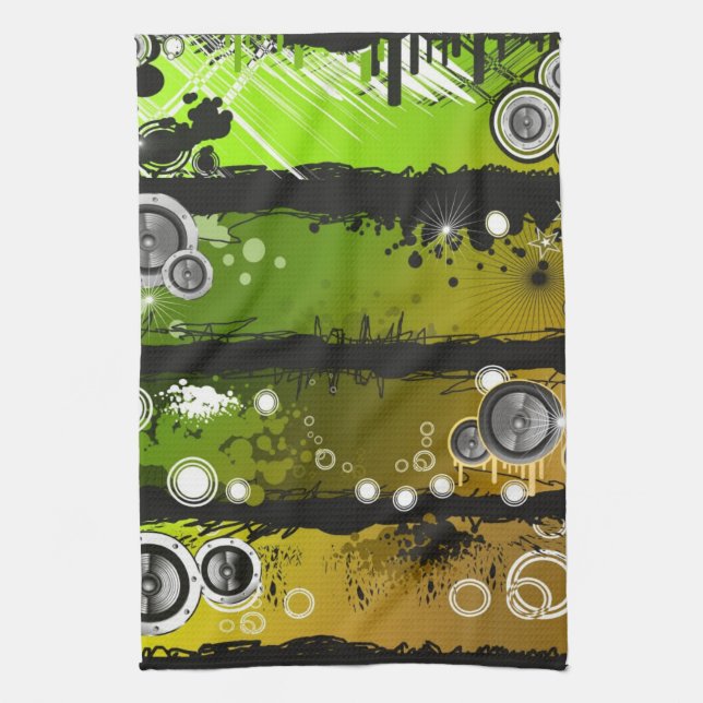 Paño De Cocina Bandera de la música del estilo del Grunge (Vertical)