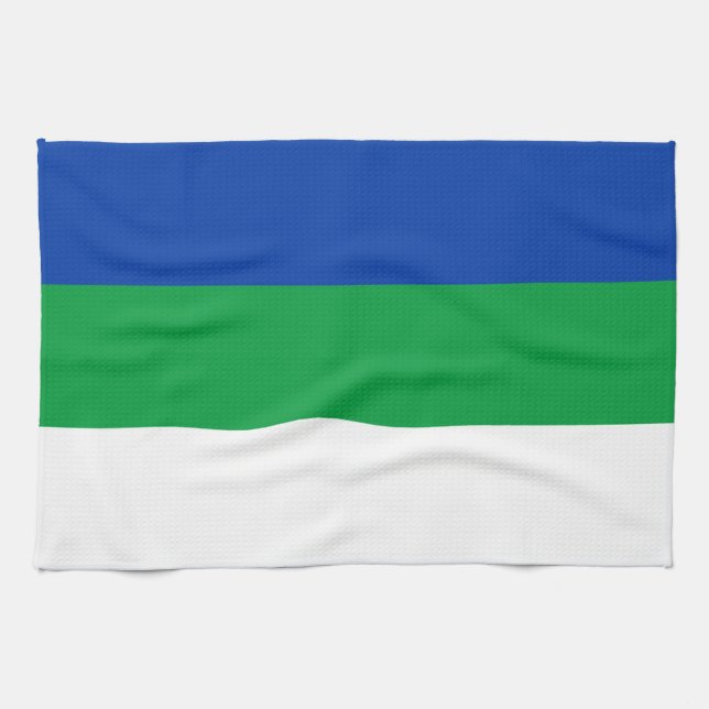 Paño De Cocina Bandera de la República de Komi (Horizontal)