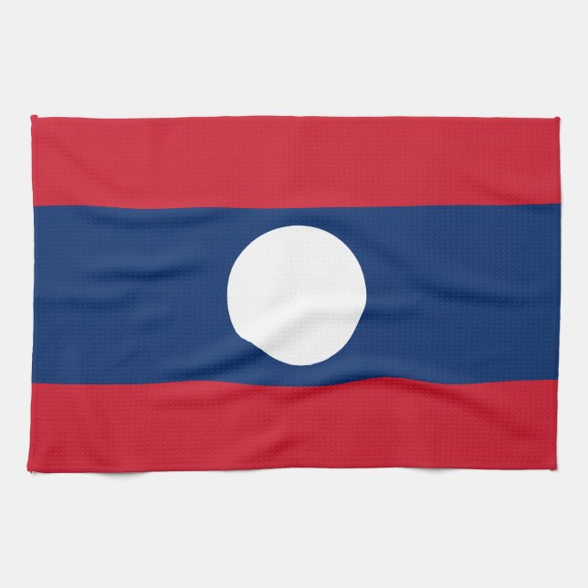 Paño De Cocina Bandera de Laos (Horizontal)
