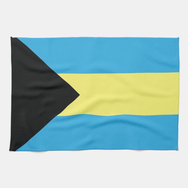Paño De Cocina Bandera de las Bahamas (Horizontal)