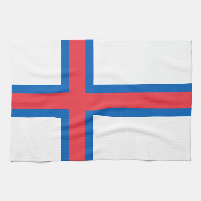 Paño De Cocina Bandera de las Islas Feroe (Horizontal)