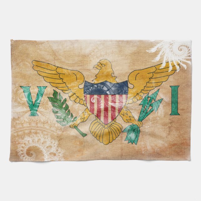 Paño De Cocina Bandera de las Islas Vírgenes (Horizontal)