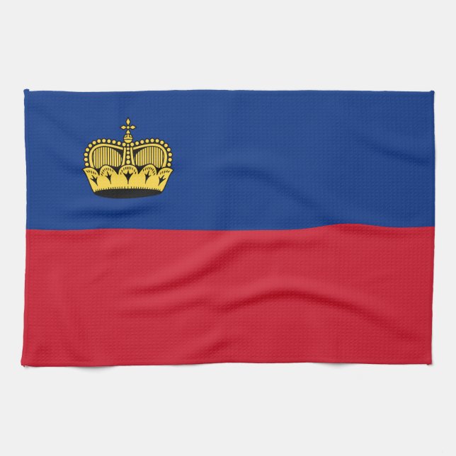 Paño De Cocina Bandera de Liechtenstein (Horizontal)