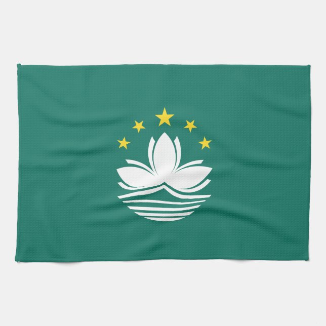 Paño De Cocina Bandera de Macao (Horizontal)