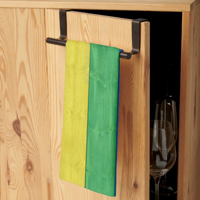 Paño De Cocina Bandera de madera de orgullo de SlipperyJoe arco i (Pliegue de tercios)
